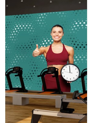 Dreamwall Modern Puantiyeli Desenli ve Fitness Temalı Özelleştirilebilir Tekstil Duvar Kağıdı