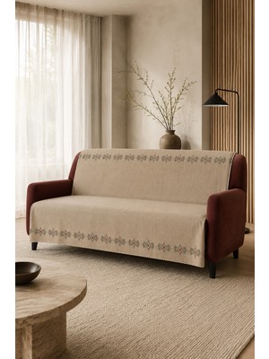 Alanur Home Çok Amaçlı Modern Bohem Kadife Koltuk Örtüsü,çekyat Örtüsü Piknik Örtüsü Masa Örtüsü Kaymaz Süngerli