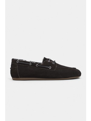 Nişantaşı Shoes Aspel Kahve Süet Deri Içi Kürklü Düz Taban Kadın Loafer