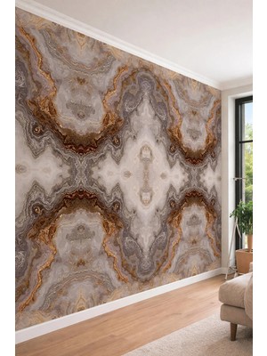 Dreamwall Damarlı Mirror Mermer Desenli Tek Parça Tekstil Duvar Kağıdı