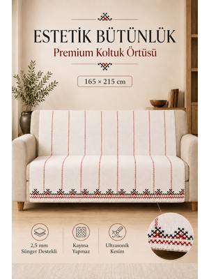 Alanur Home Çok Amaçlı Modern Bohem Kadife Koltuk Örtüsü,çekyat Örtüsü Piknik Örtüsü Masa Örtüsü Kaymaz Süngerli