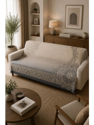 Gece Home Çok Amaçlı Modern Bohem Kadife Koltuk Örtüsü,çekyat Örtüsü Piknik Örtüsü Masa Örtüsü Kaymaz Süngerli 165X219