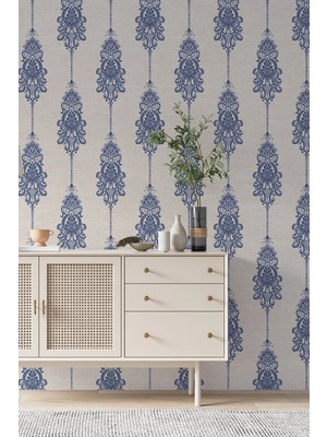 Dreamwall Retro Damask Motifli Tek Parça Tekstil Duvar Kağıdı