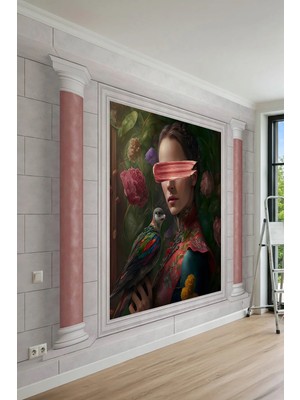Dreamwall Mermer Sütunlu Ilham Perisi Desenli Tek Parça Tekstil Duvar Kağıdı