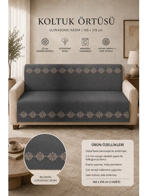 Alanur Home Çok Amaçlı Modern Bohem Kadife Koltuk Örtüsü,çekyat Örtüsü Piknik Örtüsü Masa Örtüsü Kaymaz Süngerli
