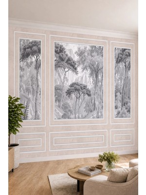 Dreamwall Duvar Çıtası ve Huzurlu Vadi Manzarası Desenli Tek Parça Tekstil Duvar Kağıdı