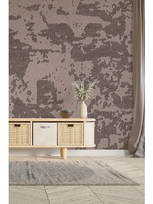 Dreamwall Toprak Fırça Efektli Dekoratif Desenli Tek Parça Tekstil Duvar Kağıdı