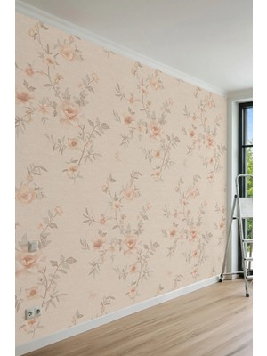 Dreamwall Çiçekli, Dal ve Kelebek Motifli Tek Parça Tekstil Duvar Kağıdı