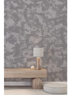 Dreamwall Modern Fırça Darbeli Beton Dokulu Minimal Desenli Tek Parça Tekstil Duvar Kağıdı