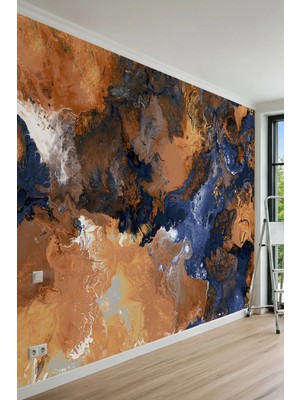 Dreamwall Lüks Akışkan Sanat ve Bakır Swirl Desenli Tek Parça Tekstil Duvar Kağıdı