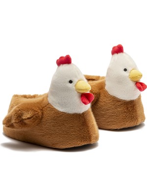 Twigy Chicken Kadın Hayvanlı Panduf Kahverengi 36/41