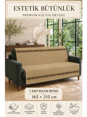 Lts Home Çok Amaçlı Modern Bohem Kadife Koltuk Örtüsü,çekyat Örtüsü Piknik Örtüsü Masa Örtüsü Kaymaz Süngerli
