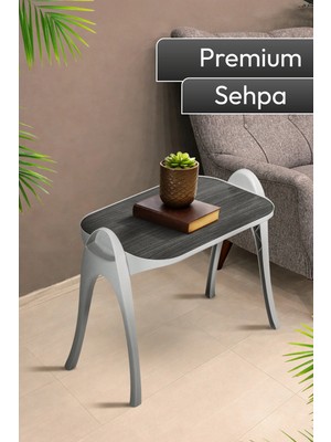 Maison Luré Yan Sehpa Ahşap Desenli Çok Amaçlı Sehpa Modern Tasarım