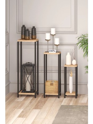 Maison Luré Yan Sehpa Metal Salon Hol Dekoratif Balkon Masası