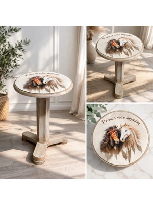 Maison Luré Yan Sehpa Ahşap Kahve Sehpası 53 cm