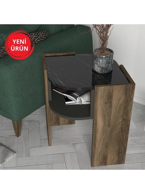 Maison Luré Yan Sehpa Ceviz Mermer Koltuk