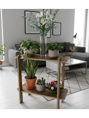 Maison Luré Yan Sehpa Modern 2 Katlı , Çiçek ve Kitap Standı