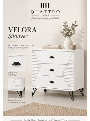 Quattro Home Velora 3 Çekmeceli Şifonyer