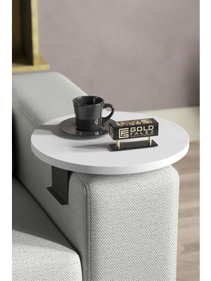 Maison Luré Yan Sehpa Ayarlanabilir Tepsi Dekoratif Modern Beyaz