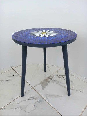 Maison Luré Yan Sehpa Cam Mozaik Papatya Desenli 45X50 cm
