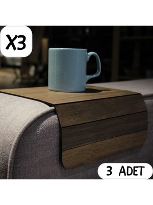 Maison Luré Yan Sehpa Katlanabilir Ahşap Koltuk Kenarı 3 Adet