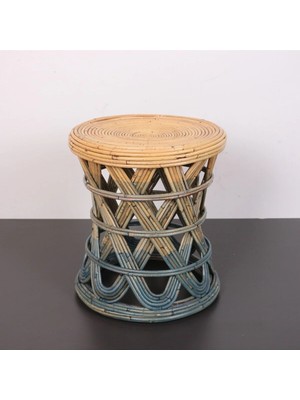 Maison Luré Yan Sehpa Doğal Kubu Rattan Sehpa & Tabure 40X36 cm