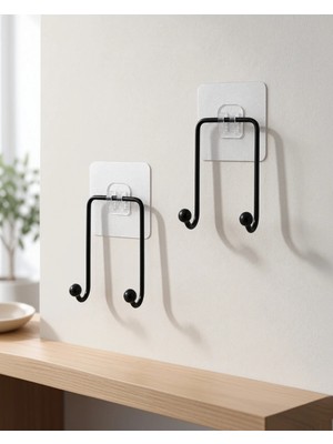 Maison Luré Banyo Askısı 2 Adet Yapışkanlı Duvar Askısı Pratik Çok Amaçlı Düzenleyici