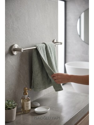 Maison Luré Banyo Askısı Banyo Havluluk Leke Kireç Tutmayan Uzun Havluluğu Mat Krom