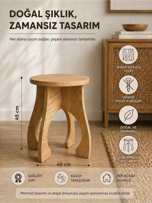 Maison Luré Yan Sehpa Ahşap Tabure Sehpa