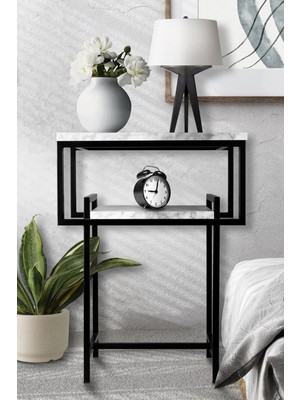 Maison Luré Yan Sehpa Mermer Desen Metal
