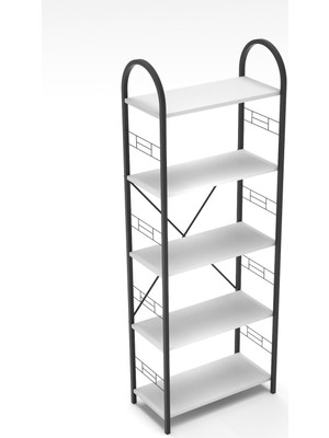 Bezos Metal Kitaplık Beyaz 180 cm