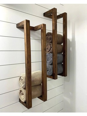 Maison Luré Banyo Askısı Masif Ham Ahşap Havluluk Banyo Rafı 60X20CM