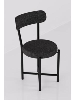Bezos Sandalye 1 Adet Keten Kumaş Metal Ayak Modern Mutfak Sandalyesi Cafe Balkon Ofis Teddy 9817 Anstrast