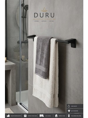 Maison Luré Banyo Askısı Mat Siyah Uzun Havluluk Havlu Askısı
