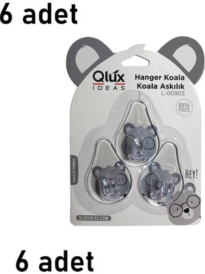 Maison Luré Banyo Askısı 6 Adet Koala Figürlü Askılık Yapışkanlı Bpa Içermez L-00903