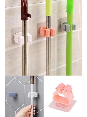 Maison Luré Banyo Askısı 2 Adet Pratik Fırça Mop Süpürge Paspas Askısı