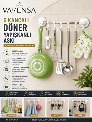 Maison Luré Banyo Askısı Çok Kancalı Vantuzlu Askılık Mutfak Banyo Düzenleyici