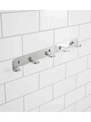 Maison Luré Banyo Askısı 5 Li Yapışkanlı Vidalı 1,2mm SS201 Paslanmaz Çelik Krom Askılık
