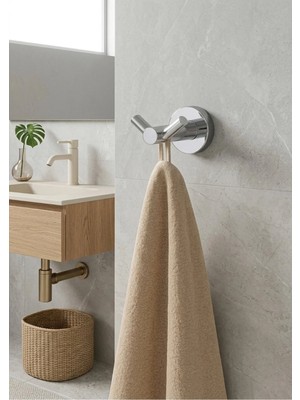 Maison Luré Banyo Askısı Krom V Çatal Bornozluk Askısı