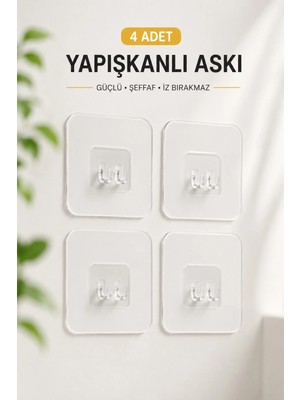 Maison Luré Banyo Askısı 4’lü Güçlü Yapışkanlı