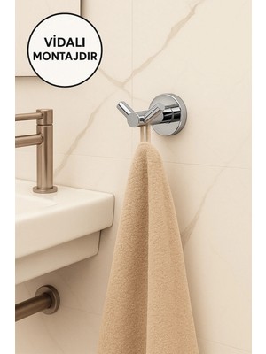 Maison Luré Banyo Askısı Krom V Çatal Bornozluk Askısı