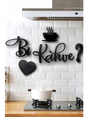 Leylaser 3mm Ahşap Mdf Bi Kahve Duvar Yazısı Siyah 50x50 cm Modern Tasarım Dekoratif Parça