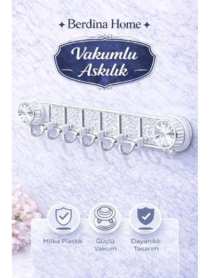 Maison Luré Banyo Askısı Vakumlu Askılık Güçlü Tutunma Delmeden Montaj Banyo Mutfak Duvar Askılığı
