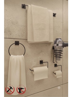 Maison Luré Banyo Askısı 5 Li Banyo Havlu Seti