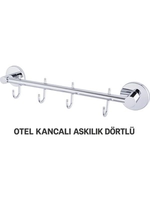 Maison Luré Banyo Askısı Dörtlü Otel Kancalı Askılık