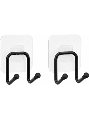 Maison Luré Banyo Askısı 2'li Çift Kancalı Metal Askılık Yapışkanlı Duvar Organizer