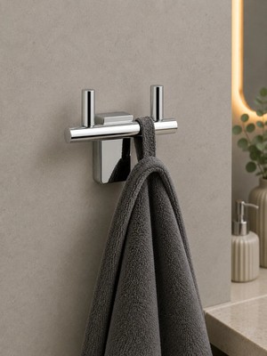 Maison Luré Banyo Askısı Krom Ikili Bornozluk