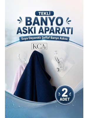 Maison Luré Banyo Askısı Yapışkanlı Suya Dayanıklı Şeffaf Banyo Askı Aparatı