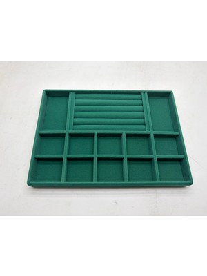 Megass Dekor Istanbul Model Süet Kumaş Yeşil Renk 24/34 cm Takı Sergileme Standı