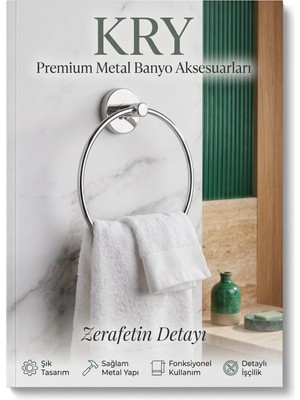 Maison Luré Banyo Askısı Yuvarlak Metal Havlu Askılığı Duvar Tipi Banyo Mutfak Askılık